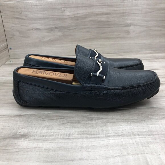Section X Driving Loafers Mens 8.5M Blue Leather Slip On Comfort Shoes - Picture 1 of 11